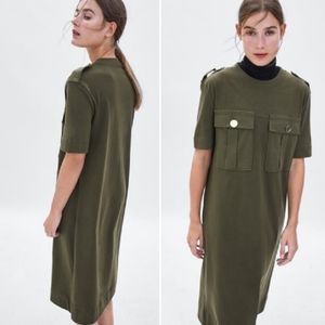 Zara Olive Green Midi Dress